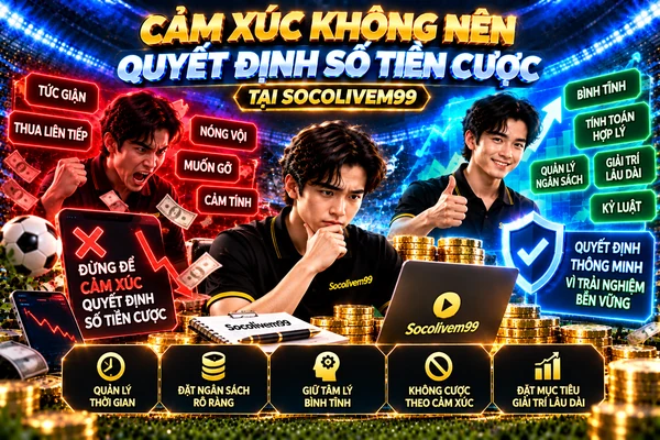 Cảm xúc không nên quyết định số tiền cược, cần quản lý ngân sách và giữ tâm lý bình tĩnh
