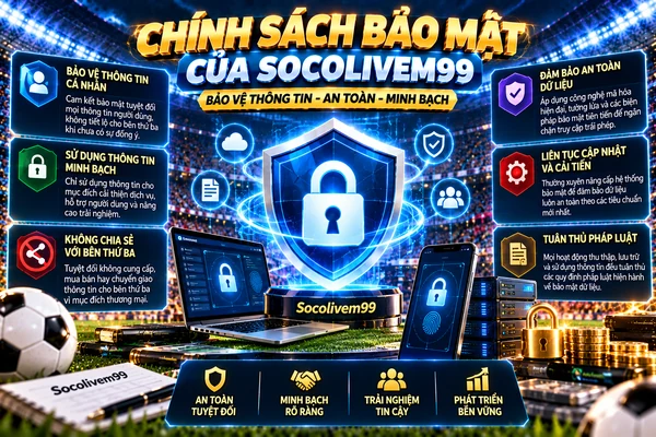 Chính sách bảo mật SocoliveM99 bảo vệ thông tin và dữ liệu người dùng Chính sách bảo mật SocoliveM99 bảo vệ thông tin và dữ liệu người dùng